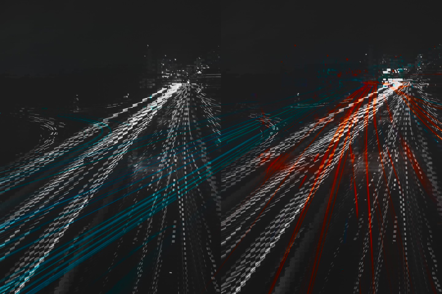 Traffic passing at night