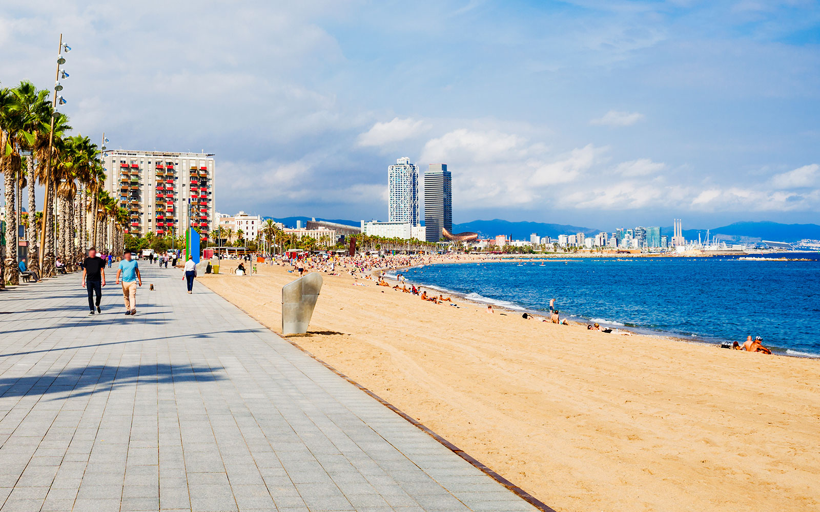 Barcelona’s seafront promenade, Spain