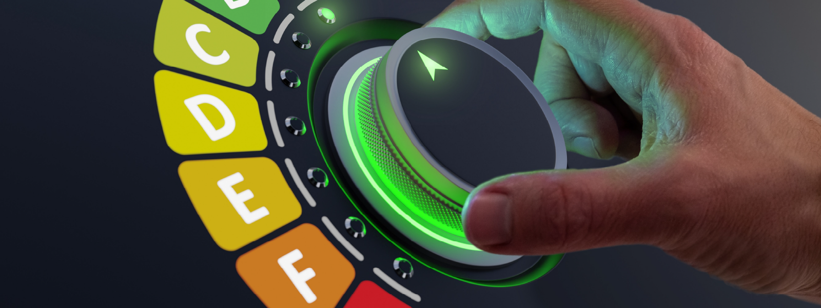 Dial to show energy efficiency and energy performance