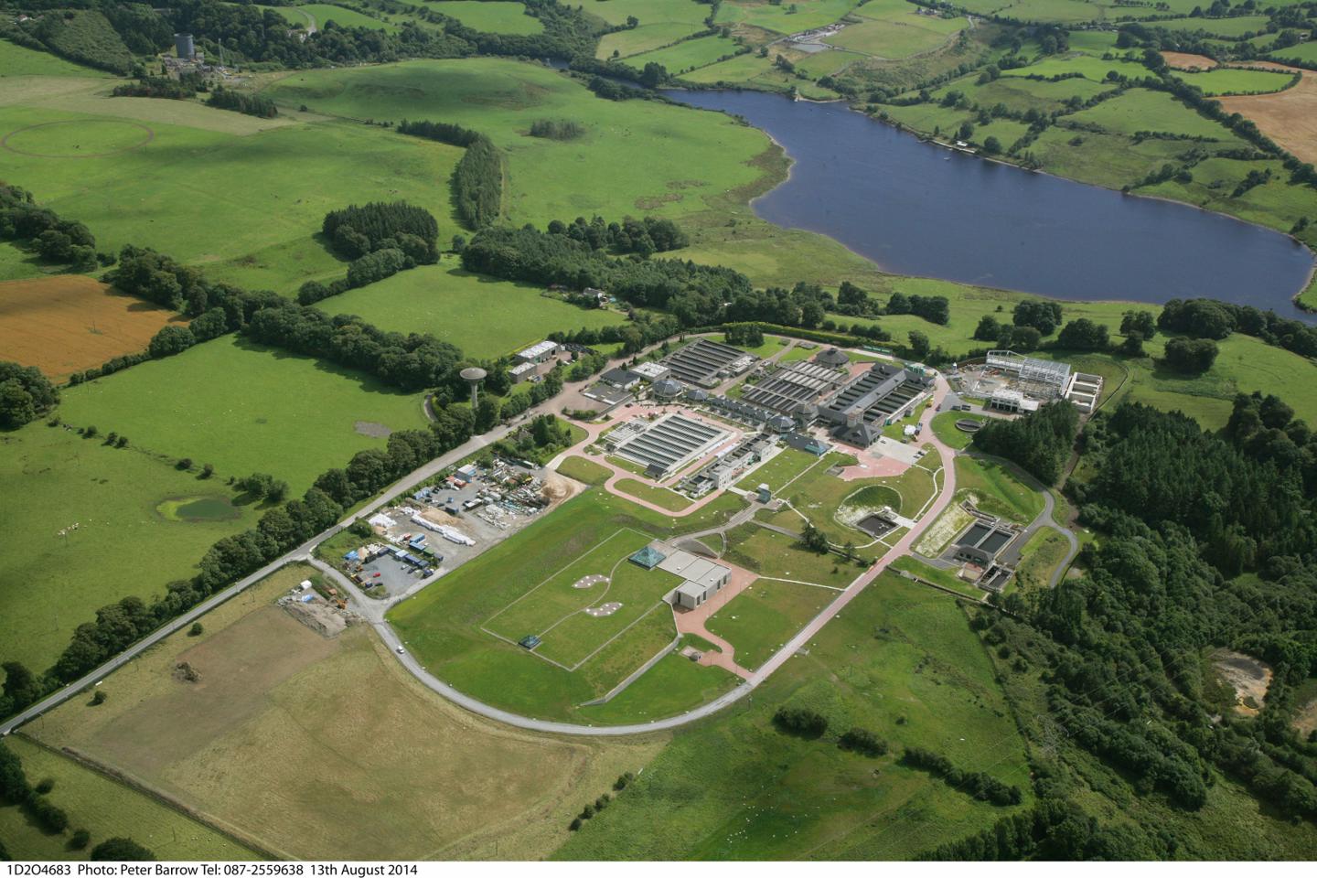 Aerial photo of Ballymore Eustace Water Treatment Plant