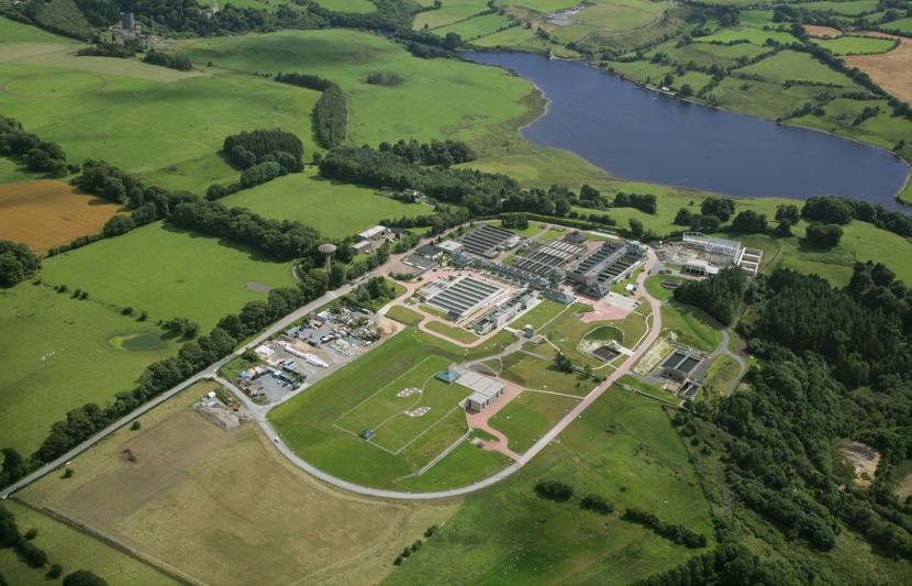 Aerial photo of Ballymore Eustace Water Treatment Plant