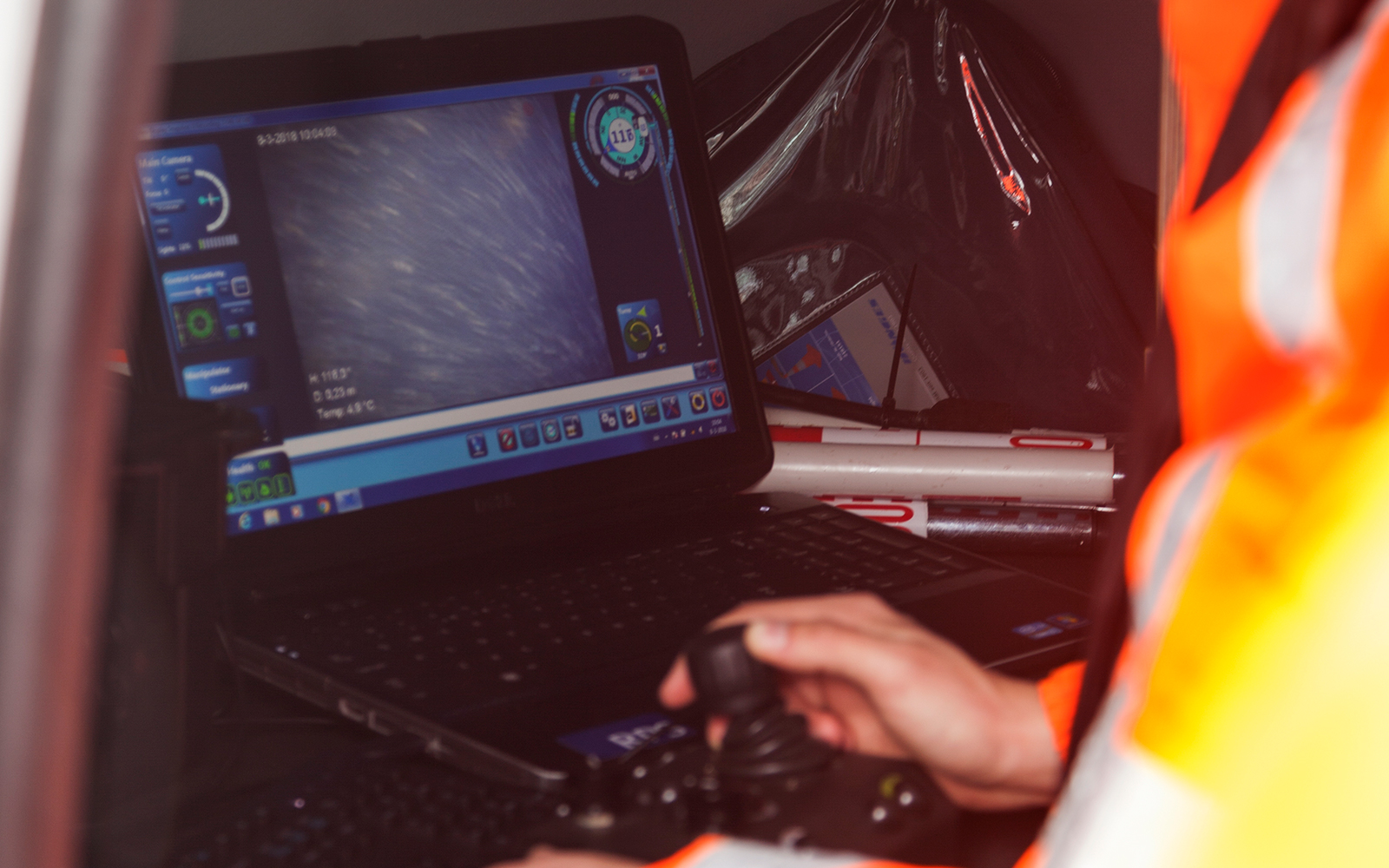 Remote operated vehicle in use