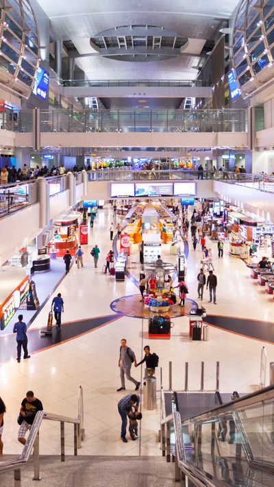 View of a busy and modern shopping centre