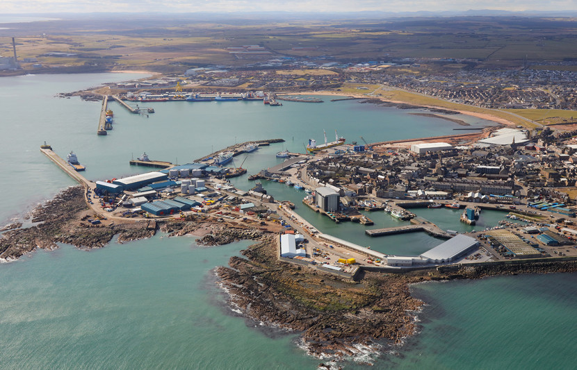 Aerial photo of Peterhead Harbour