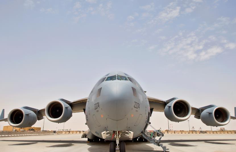 Aviation aircraft on landing strip.