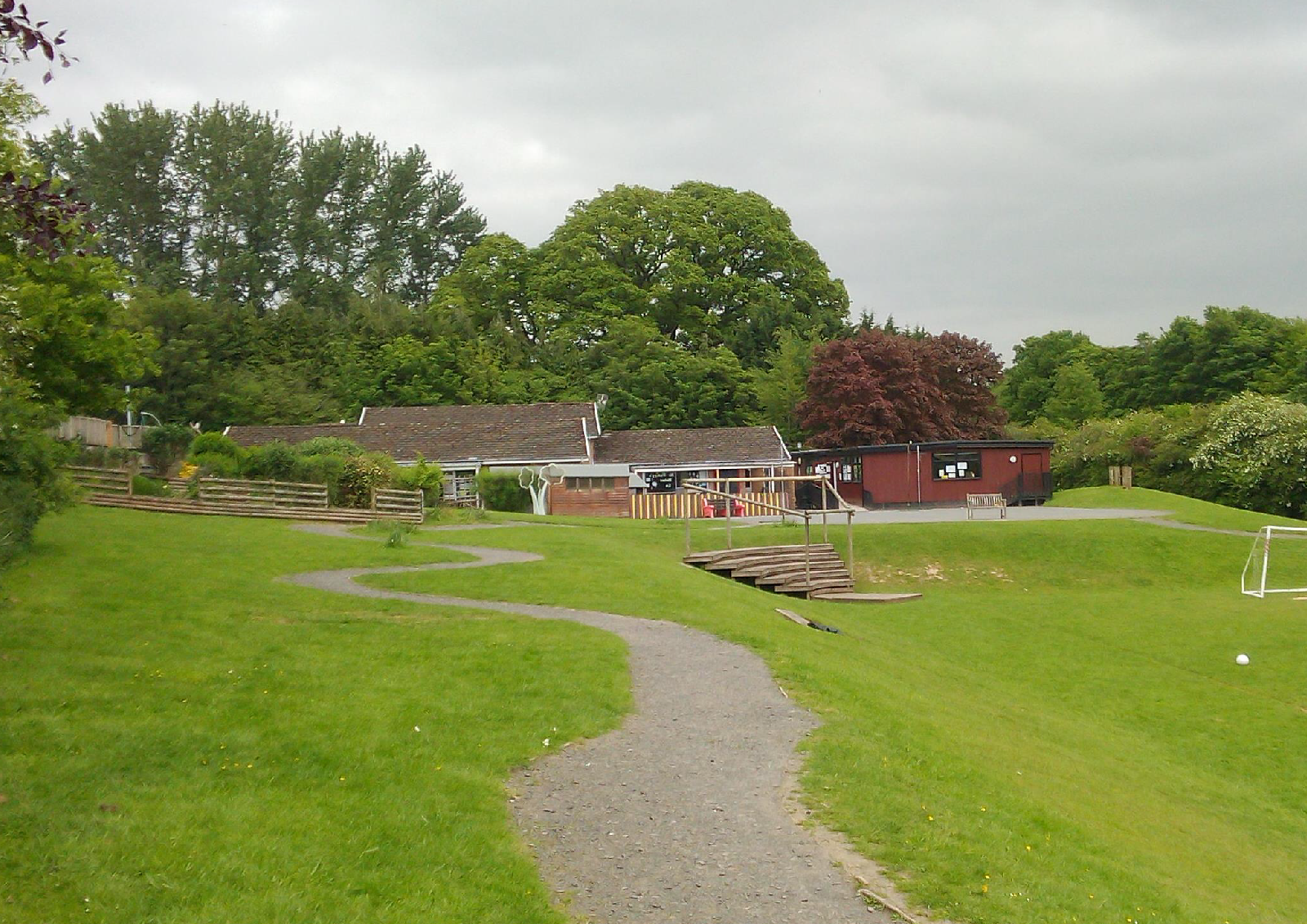 Green parkway pathway. 