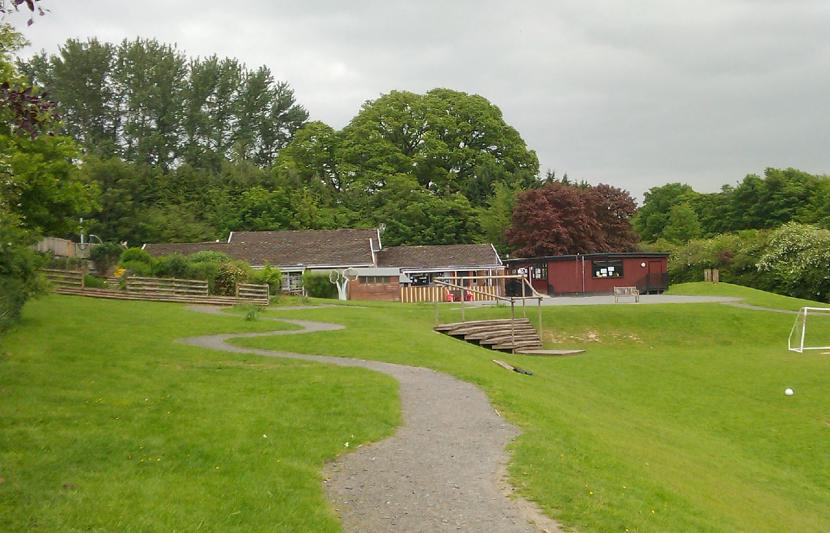 Green parkway pathway.