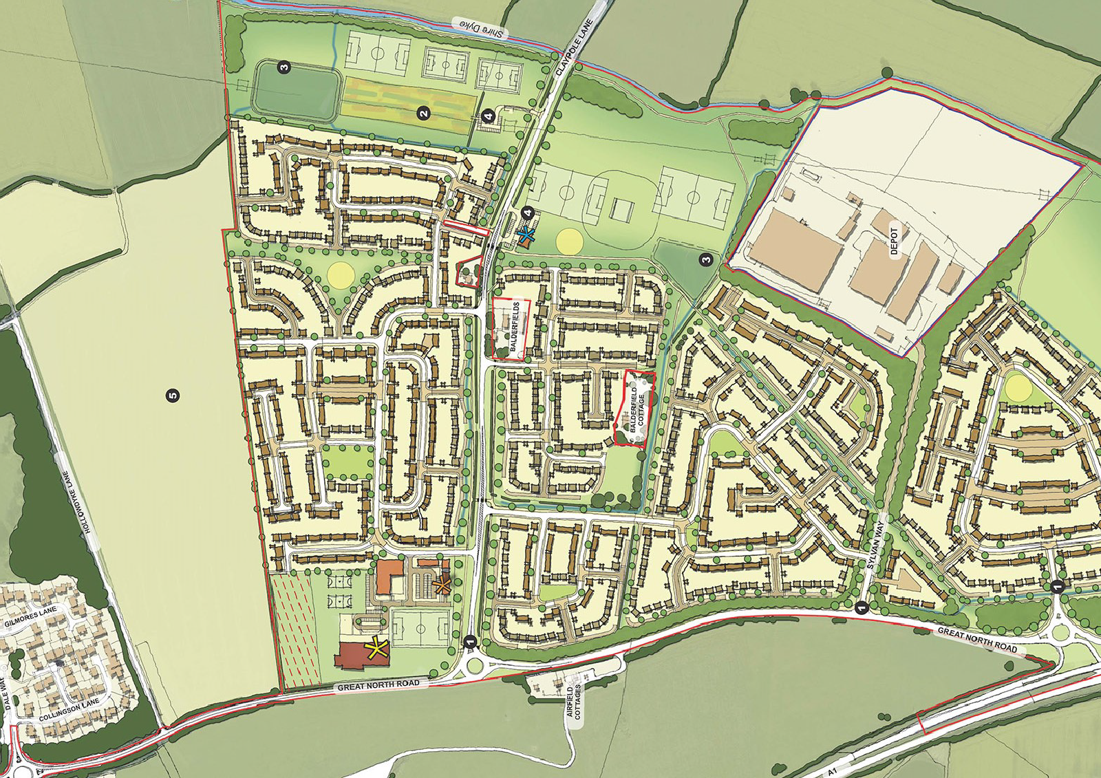A planning application birds eye view map. 