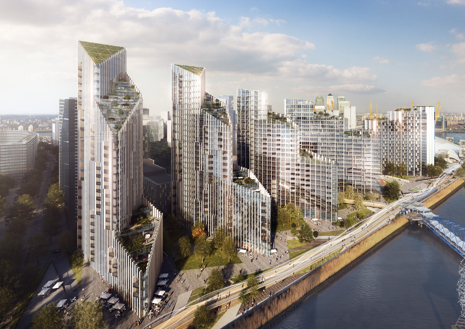 Mock up of the Greenwich Peninsula redevelopment