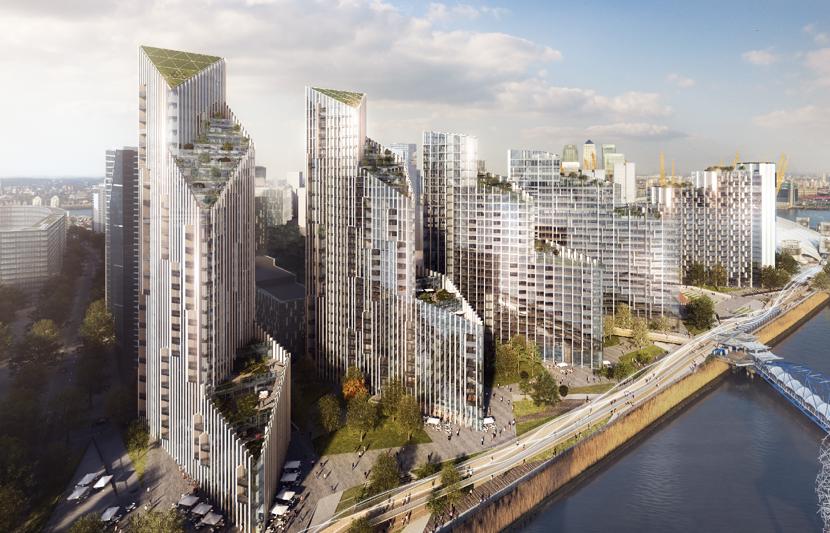 Mock up of the Greenwich Peninsula redevelopment