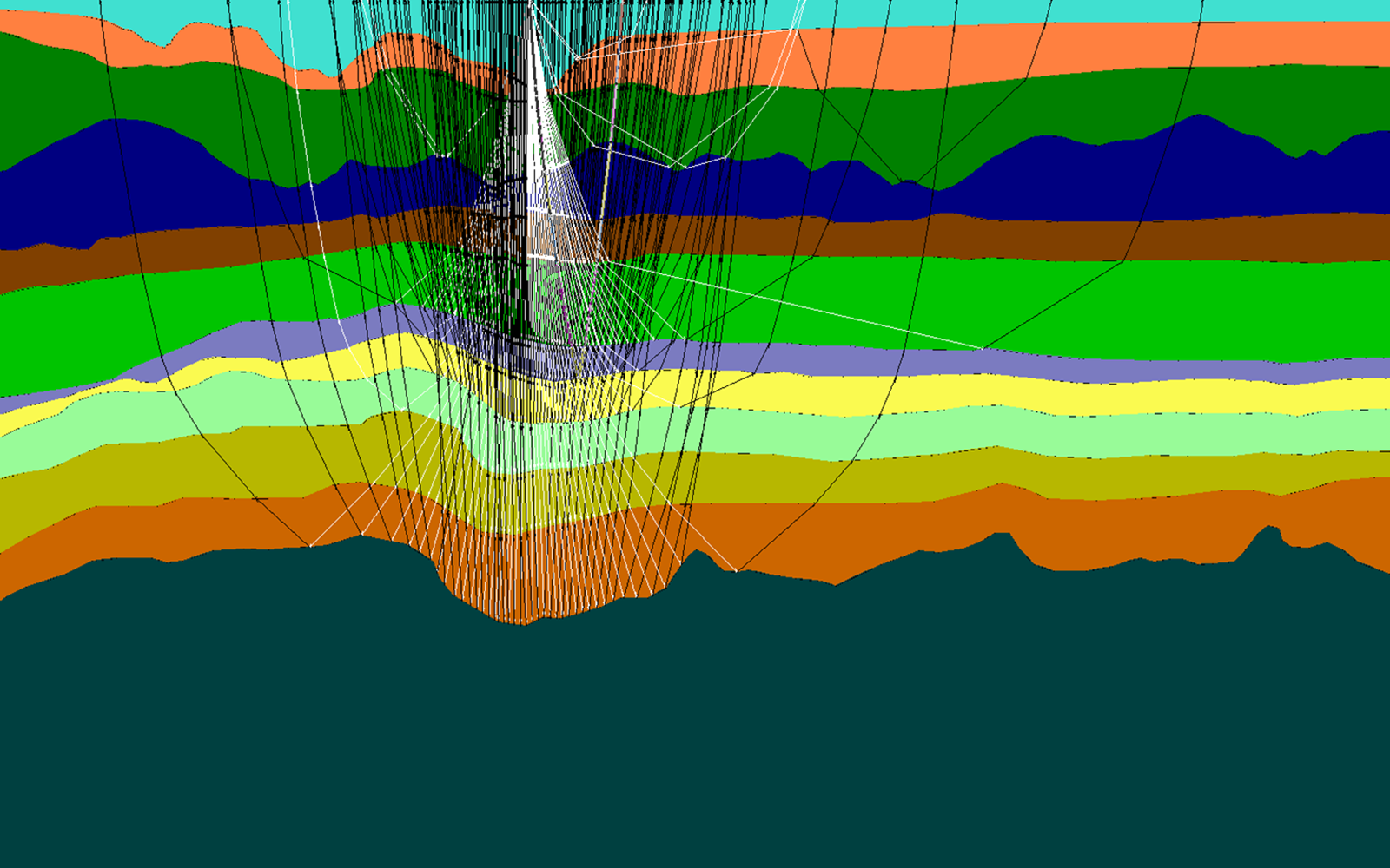 Seismic reflection target 40 degrees