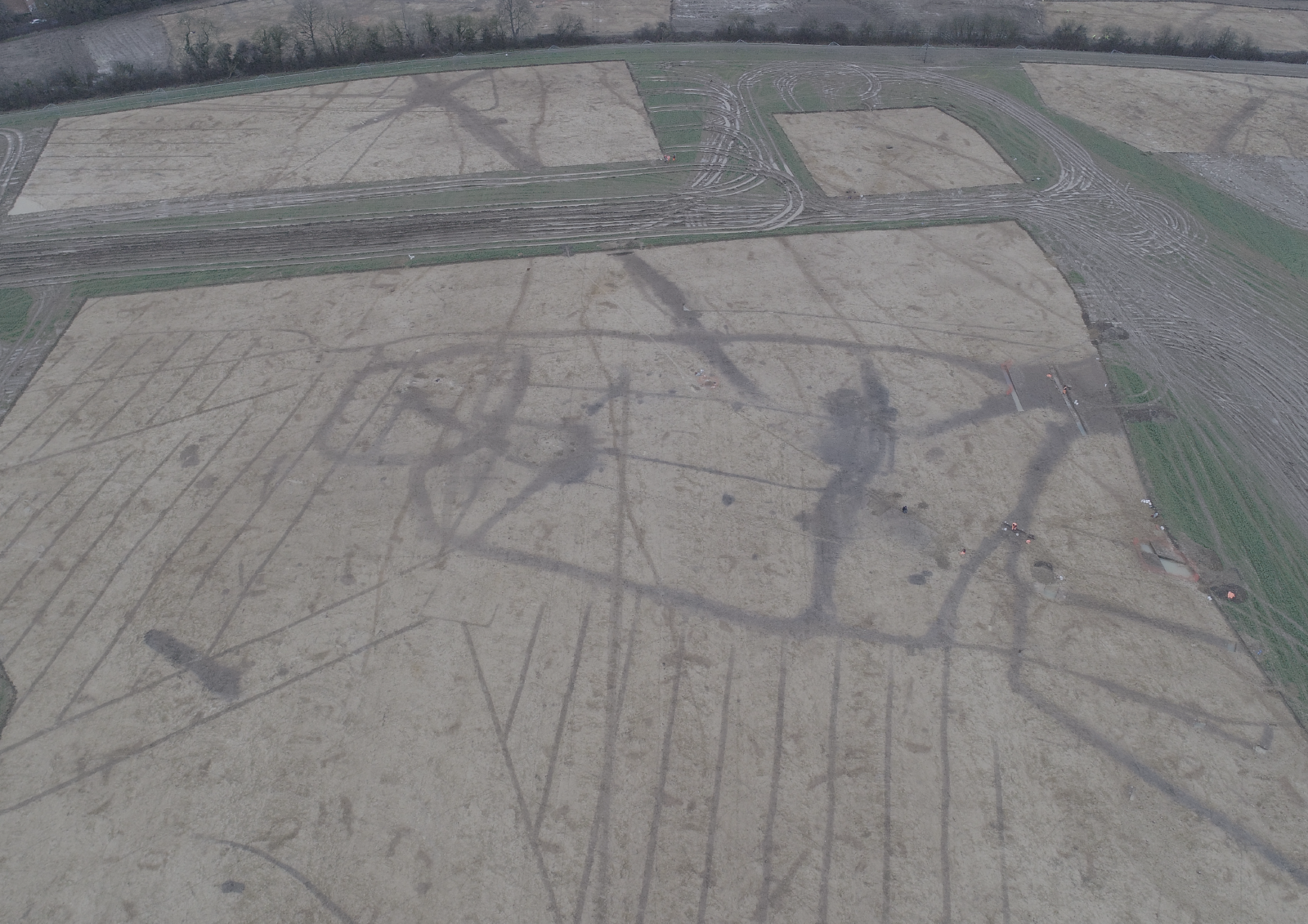 Aerial view of the school development in Bishops Stortford that requires archaeological evaluation trenching