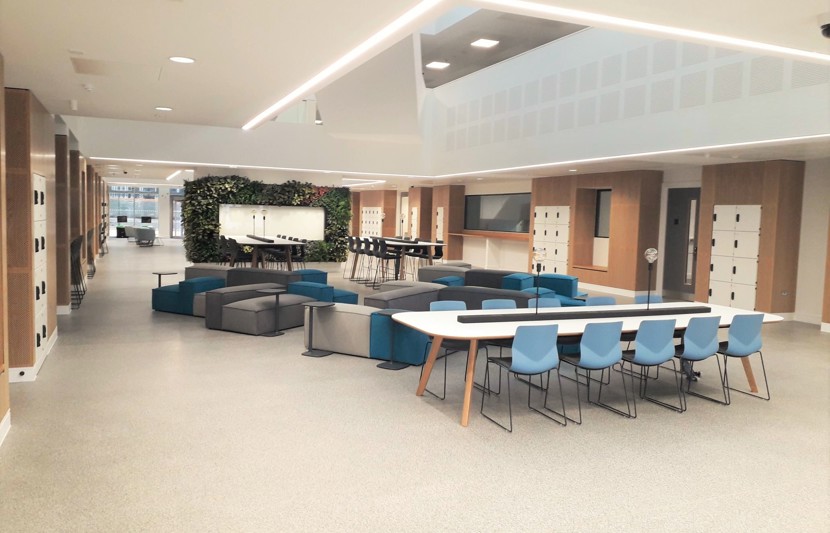 Interior design of a study area in the Beatrice Shilling Building