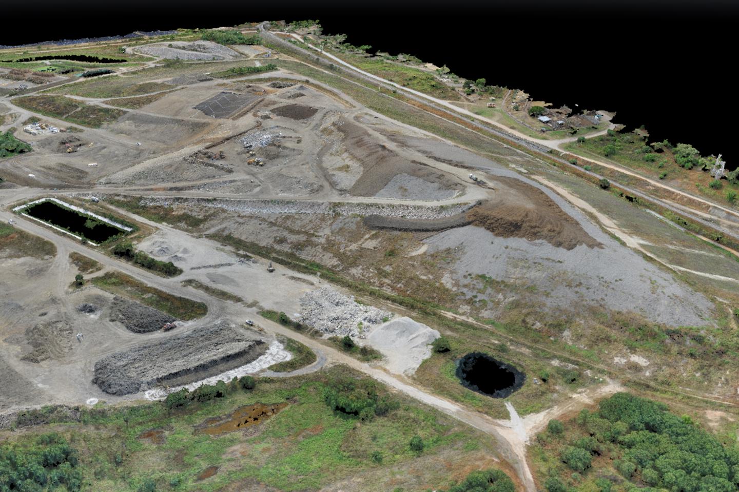 Aerial shot of Townsville City Council Landfill site