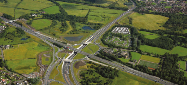 Aerial photograph of Raith Underpass in Scotland