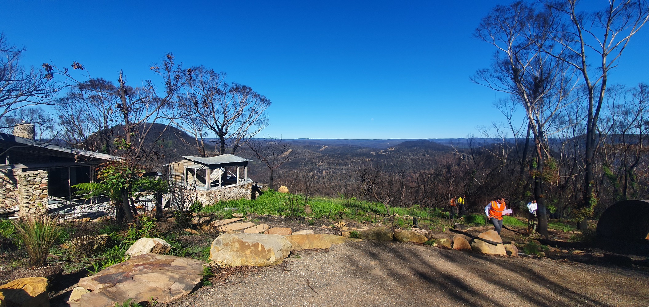Bushfire Clean Up Program - Ridgeline property overlooking burnt bushland