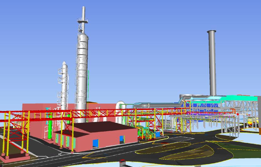 Model image of the UK's largest Carbon Capture and Utilisation plant at Winnington