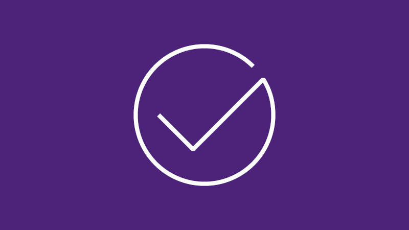 Manage Carbon in Construction icon of a tick in a circle 