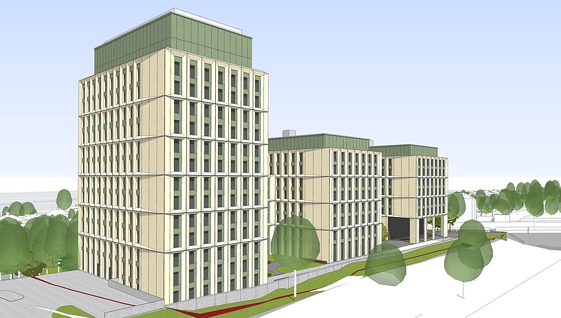 Graphic visual of the residential 13 storey building in Ealing.