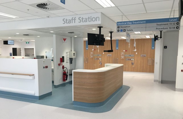 Completed staff station space at Dubbo Hospital