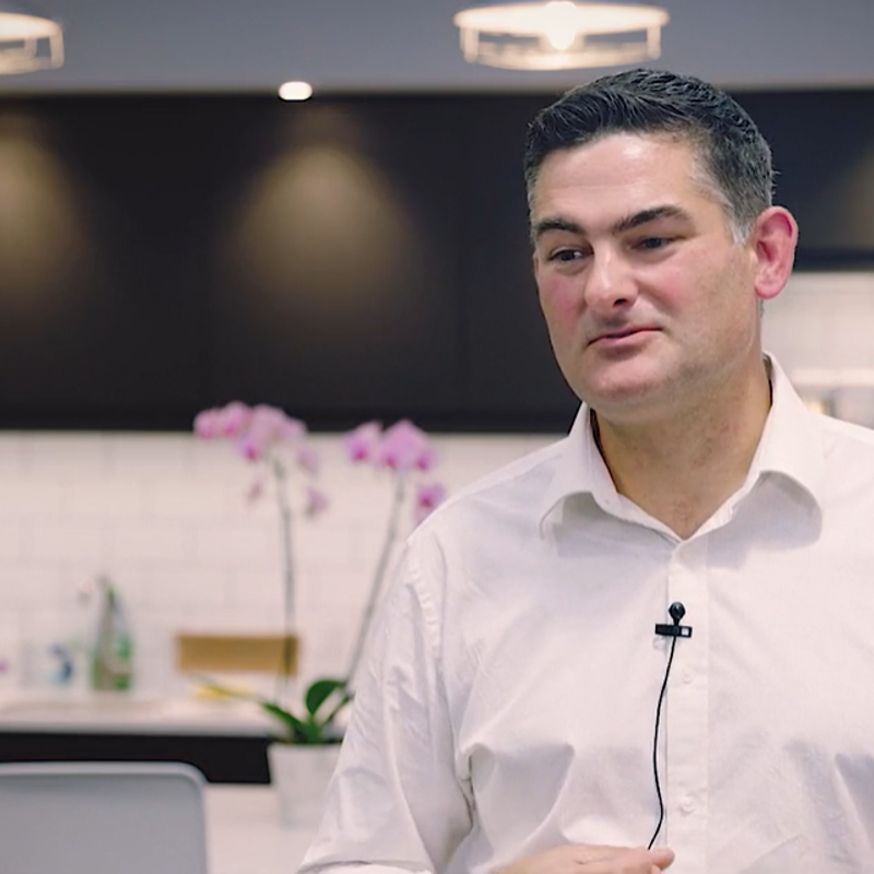 Employee in office kitchen