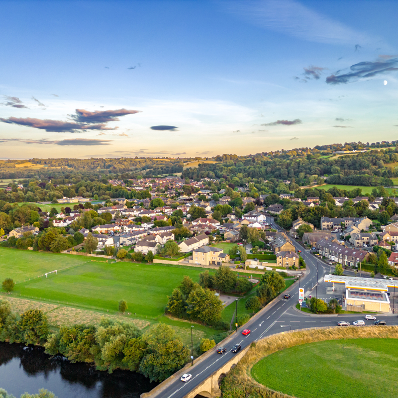 Green landscape town image