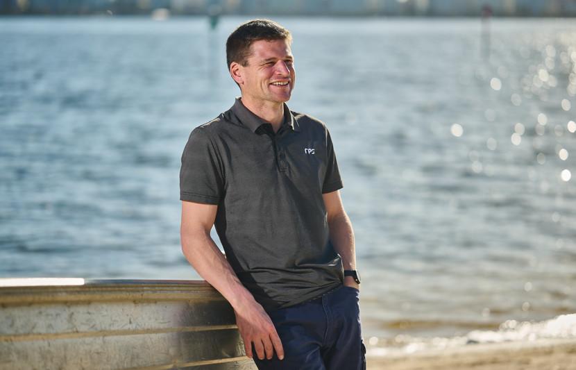 RPS' MetOcean Survey Manager, Mike Matson at Perth's foreshore.