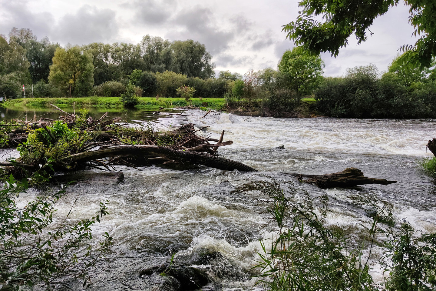river flooding out into countryside