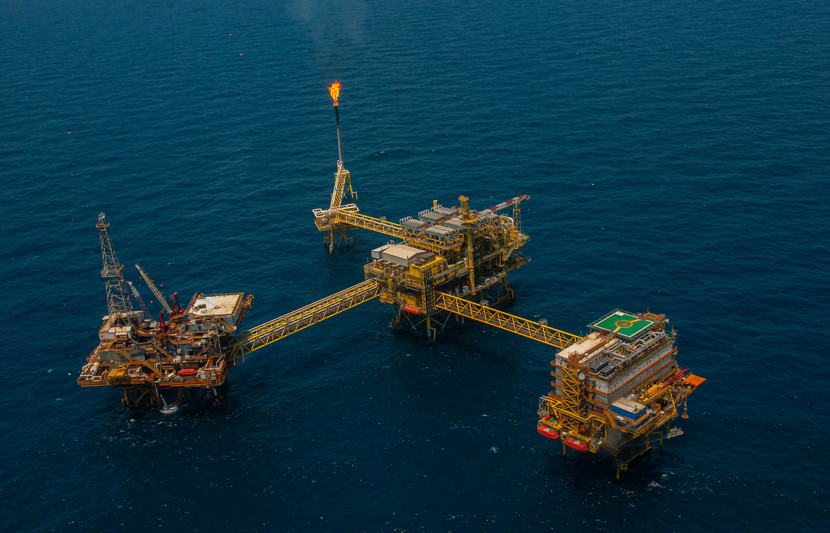 oil rigs in the ocean